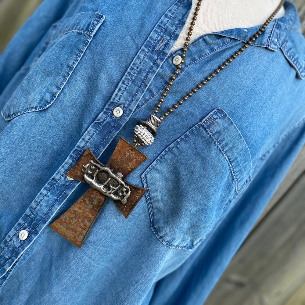 Hope, Pray, Love... Cross necklace